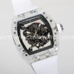 RM Factory Richard Mille RM 055 42.7mm Synthetic Crystal White Rubber Strap Skeletonized Blac (3) RM Factory Richard Mille RM 055 42.7mm Synthetic Crystal White Rubber Strap Skeletonized Black Dial