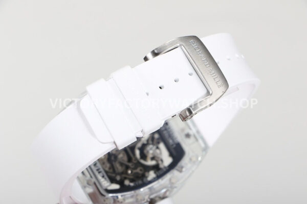 RM Factory Richard Mille RM 055 42.7mm Synthetic Crystal White Rubber Strap Skeletonized Blac (4) RM Factory Richard Mille RM 055 42.7mm Synthetic Crystal White Rubber Strap Skeletonized Black Dial