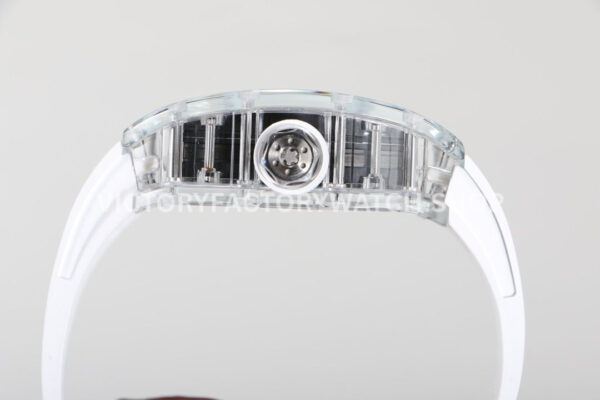 RM Factory Richard Mille RM 055 42.7mm Synthetic Crystal White Rubber Strap Skeletonized Blac (6) RM Factory Richard Mille RM 055 42.7mm Synthetic Crystal White Rubber Strap Skeletonized Black Dial