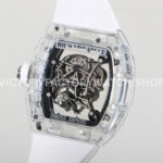 RM Factory Richard Mille RM 055 42.7mm Synthetic Crystal White Rubber Strap Skeletonized Blac (8) RM Factory Richard Mille RM 055 42.7mm Synthetic Crystal White Rubber Strap Skeletonized Black Dial