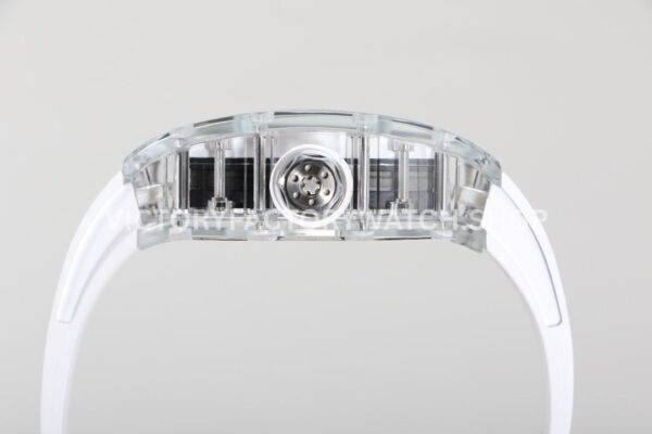 RM Factory Richard Mille RM 055 42.7mm Synthetic Crystal White Rubber Strap Skeletonized Whit (4) RM Factory Richard Mille RM 055 42.7mm Synthetic Crystal White Rubber Strap Skeletonized White Dial