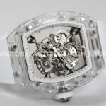 RM Factory Richard Mille RM 055 42.7mm Synthetic Crystal White Rubber Strap Skeletonized Whit (6) RM Factory Richard Mille RM 055 42.7mm Synthetic Crystal White Rubber Strap Skeletonized White Dial