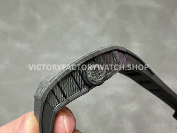 RM Factory Richard Mille RM 12-01 39mm Black Carbon Fiber Black Rubber Strap Skeletonized Black D (7) RM Factory Richard Mille RM 12-01 39mm Black Carbon Fiber Black Rubber Strap Skeletonized Black Dial