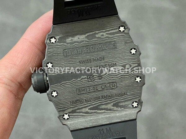 RM Factory Richard Mille RM 12-01 39mm Black Carbon Fiber Black Rubber Strap Skeletonized Black D (8) RM Factory Richard Mille RM 12-01 39mm Black Carbon Fiber Black Rubber Strap Skeletonized Black Dial