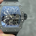 RM Factory Richard Mille RM 12-01 39mm Black Carbon Fiber Black Rubber Strap Skeletonized Black Dial (1) RM Factory Richard Mille RM 12-01 black carbon fiber black rubber strap black skeletonized dial