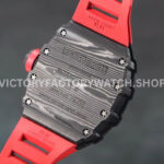 RM Factory Richard Mille RM 12-01 39mm Black Carbon Fiber Red Rubber Strap Skeletonized Black Dial