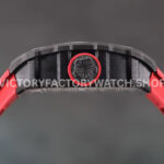 RM Factory Richard Mille RM 12-01 39mm Black Carbon Fiber Red Rubber Strap Skeletonized Black Dial