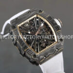 RM Factory Richard Mille RM 12-01 39mm Black Carbon Fiber White Canvas Strap Skeletonized Ros RM Factory Richard Mille RM 12-01 39mm Black Carbon Fiber White Canvas Strap Skeletonized Rose Gold Dial