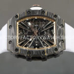 RM Factory Richard Mille RM 12-01 39mm Black Carbon Fiber White Canvas Strap Skeletonized Ros (7) RM Factory Richard Mille RM 12-01 39mm Black Carbon Fiber White Canvas Strap Skeletonized Rose Gold Dial