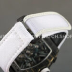 RM Factory Richard Mille RM 12-01 39mm Black Carbon Fiber White Canvas Strap Skeletonized Ros (8) RM Factory Richard Mille RM 12-01 39mm Black Carbon Fiber White Canvas Strap Skeletonized Rose Gold Dial