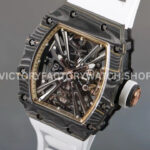 RM Factory Richard Mille RM 12-01 39mm Black Carbon Fiber White Rubber Strap Skeletonized Ros (3) RM Factory Richard Mille RM 12-01 39mm Black Carbon Fiber White Rubber Strap Skeletonized Rose Gold Dial