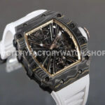 RM Factory Richard Mille RM 12-01 39mm Black Carbon Fiber White Rubber Strap Skeletonized Ros (5) RM Factory Richard Mille RM 12-01 39mm Black Carbon Fiber White Rubber Strap Skeletonized Rose Gold Dial