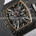 RM Factory Richard Mille RM 12-01 39mm Black Carbon Fiber White Rubber Strap Skeletonized Ros (7) RM Factory Richard Mille RM 12-01 39mm Black Carbon Fiber White Rubber Strap Skeletonized Rose Gold Dial