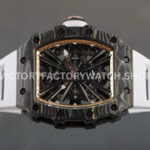 RM Factory Richard Mille RM 12-01 39mm Black Carbon Fiber White Rubber Strap Skeletonized Ros (8) RM Factory Richard Mille RM 12-01 39mm Black Carbon Fiber White Rubber Strap Skeletonized Rose Gold Dial