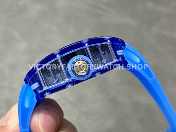 RM Factory Richard Mille RM 12-01 39mm Blue Synthetic Crystal Blue Rubber Strap Skeletonized Bl ( (3) RM Factory Richard Mille RM 12-01 39mm Blue Synthetic Crystal Blue Rubber Strap Skeletonized Black Dial