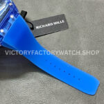 RM Factory Richard Mille RM 12-01 39mm Blue Synthetic Crystal Blue Rubber Strap Skeletonized Bl ( (5) RM Factory Richard Mille RM 12-01 39mm Blue Synthetic Crystal Blue Rubber Strap Skeletonized Black Dial