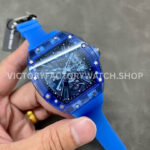 RM Factory Richard Mille RM 12-01 39mm Blue Synthetic Crystal Blue Rubber Strap Skeletonized Bl ( (6) RM Factory Richard Mille RM 12-01 39mm Blue Synthetic Crystal Blue Rubber Strap Skeletonized Black Dial