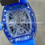 RM Factory Richard Mille RM 12-01 39mm Blue Synthetic Crystal Blue Rubber Strap Skeletonized Bl ( (7) RM Factory Richard Mille RM 12-01 39mm Blue Synthetic Crystal Blue Rubber Strap Skeletonized Black Dial