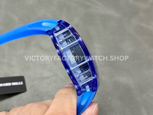 RM Factory Richard Mille RM 12-01 39mm Blue Synthetic Crystal Blue Rubber Strap Skeletonized Bl ( (9) RM Factory Richard Mille RM 12-01 39mm Blue Synthetic Crystal Blue Rubber Strap Skeletonized Black Dial