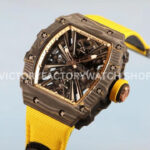 RM Factory Richard Mille RM 12-01 39mm Carbon Fiber Yellow Canvas Strap Skeletonized Rose Go RM Factory Richard Mille RM 12-01 39mm Carbon Fiber Yellow Canvas Strap Skeletonized Rose Gold Dial