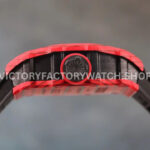 RM Factory Richard Mille RM 12-01 39mm Red Carbon Fiber Black Rubber Strap Skeletonized Black Dial