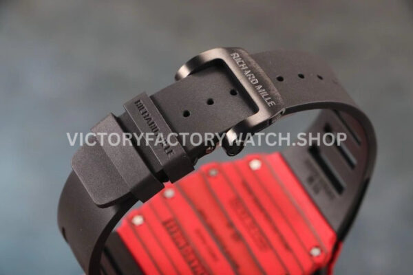 RM Factory Richard Mille RM 12-01 39mm Red Carbon Fiber Black Rubber Strap Skeletonized Black Dial