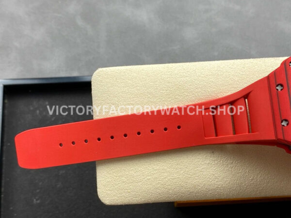 RM Factory Richard Mille RM 12-01 39mm Red Carbon Fiber Red Rubber Strap Skeletonized Black Dial
