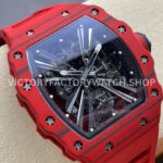 RM Factory Richard Mille RM 12-01 39mm Red Carbon Fiber Red Rubber Strap Skeletonized Black Dial