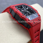 RM Factory Richard Mille RM 12-01 39mm Red Carbon Fiber Red Rubber Strap Skeletonized Black Dial