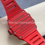 RM Factory Richard Mille RM 12-01 39mm Red Carbon Fiber Red Rubber Strap Skeletonized Black Dial