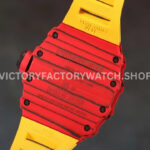 RM Factory Richard Mille RM 12-01 39mm Red Carbon Fiber Yellow Rubber Strap Skeletonized Black Dial