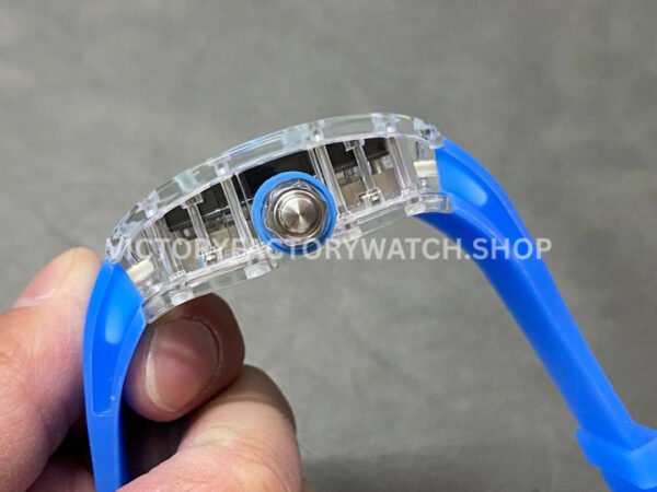 RM Factory Richard Mille RM 12-01 39mm Synthetic Crystal Blue Rubber Strap Skeletonized Bl (3) RM Factory Richard Mille RM 12-01 39mm Synthetic Crystal Blue Rubber Strap Skeletonized Black Dial