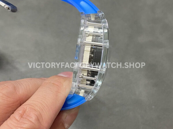 RM Factory Richard Mille RM 12-01 39mm Synthetic Crystal Blue Rubber Strap Skeletonized Bl (6) RM Factory Richard Mille RM 12-01 39mm Synthetic Crystal Blue Rubber Strap Skeletonized Black Dial