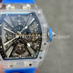 RM Factory Richard Mille RM 12-01 39mm Synthetic Crystal Blue Rubber Strap Skeletonized Bl (9) RM Factory Richard Mille RM 12-01 synthetic crystal blue rubber strap black skeletonized dial