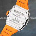 RM Factory Richard Mille RM 12-01 39mm White Carbon Fiber Orange Rubber Strap Skeletonized Black Dial