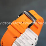 RM Factory Richard Mille RM 12-01 39mm White Carbon Fiber Orange Rubber Strap Skeletonized Black Dial