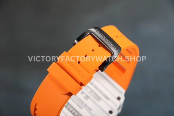 RM Factory Richard Mille RM 12-01 39mm White Carbon Fiber Orange Rubber Strap Skeletonized Black Dial