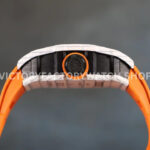RM Factory Richard Mille RM 12-01 39mm White Carbon Fiber Orange Rubber Strap Skeletonized Black Dial