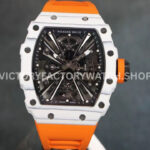 RM Factory Richard Mille RM 12-01 white carbon fiber orange rubber strap black skeletonized dial