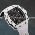RM Factory Richard Mille RM 12-01 39mm White Carbon Fiber White Canvas Strap Skeletonized Black D RM Factory Richard Mille RM 12-01 39mm White Carbon Fiber White Canvas Strap Skeletonized Black Dial
