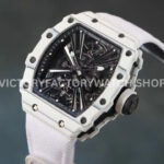 RM Factory Richard Mille RM 12-01 39mm White Carbon Fiber White Canvas Strap Skeletonized Black D (9) RM Factory Richard Mille RM 12-01 39mm White Carbon Fiber White Canvas Strap Skeletonized Black Dial
