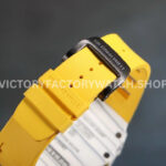 RM Factory Richard Mille RM 12-01 39mm White Carbon Fiber Yellow Rubber Strap Skeletonized Black RM Factory Richard Mille RM 12-01 39mm White Carbon Fiber Yellow Rubber Strap Skeletonized Black Dial