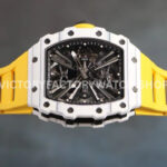 RM Factory Richard Mille RM 12-01 39mm White Carbon Fiber Yellow Rubber Strap Skeletonized Black (3) RM Factory Richard Mille RM 12-01 39mm White Carbon Fiber Yellow Rubber Strap Skeletonized Black Dial