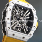 RM Factory Richard Mille RM 12-01 39mm White Carbon Fiber Yellow Rubber Strap Skeletonized Black (7) RM Factory Richard Mille RM 12-01 39mm White Carbon Fiber Yellow Rubber Strap Skeletonized Black Dial