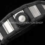 RM Factory Richard Mille RM 21-01 43mm Titanium Carbon Fiber Black Rubber Strap Arabic numerals Skeletonized White Dial