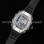 RM Factory Richard Mille RM 21-01 43mm Titanium Carbon Fiber Black Rubber Strap Arabic numerals Skeletonized White Dial