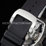 RM Factory Richard Mille RM 21-01 43mm Titanium Carbon Fiber Black Rubber Strap Arabic numerals Skeletonized White Dial