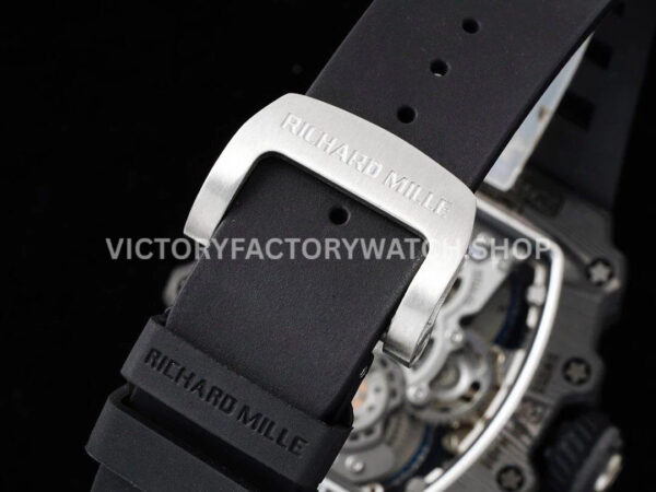 RM Factory Richard Mille RM 21-01 43mm Titanium Carbon Fiber Black Rubber Strap Arabic numerals Skeletonized White Dial