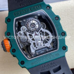 RM Factory Richard Mille RM 21-02 Tourbillon 43mm Carbon Fiber Rubber Strap (6) RM Factory Richard Mille RM 21-02 Tourbillon 43mm Carbon Fiber Rubber Strap Arabic numerals Skeletonized Black Dial