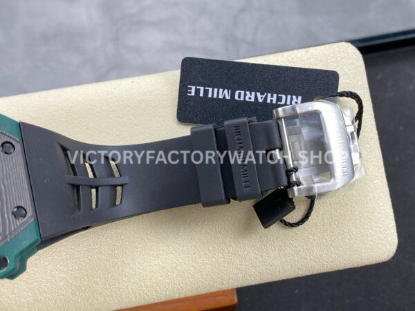 RM Factory Richard Mille RM 21-02 Tourbillon 43mm Carbon Fiber Rubber Strap (7) RM Factory Richard Mille RM 21-02 Tourbillon 43mm Carbon Fiber Rubber Strap Arabic numerals Skeletonized Black Dial